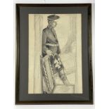 Framed 'The ARGYL' pencil drawing by Mary Besesford Williams from the Newlyn Society of Artists