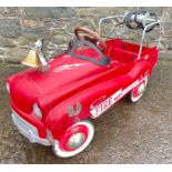 SIMPLY FANTASTIC VINTAGE KIDS DREAM!! In playworn condition!Vintage c1950's Fire Truck Pedal