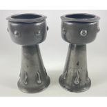 A pair of vintage ARCHIBALD KNOX style EP pewter goblets each standing 19cm high