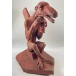FABULOUS AND RARE IN DESIGN!! A large VICTORIAN terracotta roof ridge tile GARGOYLE FINIAL