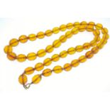 Vintage Honey Coloured Amber Necklace, Faceted Cut, natural antique honey coloured amber necklace