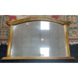 A nice QUALITY gilt framed bevel-edged OVER-MANTLE mirror with curved top - dimensions 117cm long