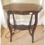 A nice quality EDWARDIAN side table with a feature plant shelf on the second tier - dimensions