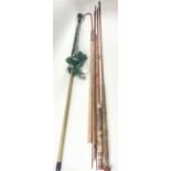Mix'n'match fishing rods - 2 handles 47" and 44", 3 tips (1 never used) 42", 34" and 40" plus 2