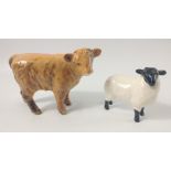 BEAUTIFUL and collectable BESWICK! small black faced lamb and black faced ewe - dimensions 6cm