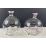 A pair of late 19th century hand-blown GLASS WASP TRAPS