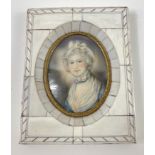 ORIGINAL DOMENICO BOSSI signed (1767 - 1853) oval framed portrait of a Lady, wearing dÃ©colletÃ©