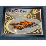 A German pub mirror, 60x46cm, advertising GILDE-BIER brewed in Hanover since 1642, perfect for a