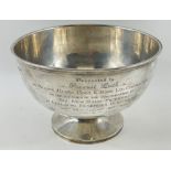 A silver ROSE BOWL, hallmarked Sheffield 1925, 14cm high, 22cm dia, gross weight 487gms