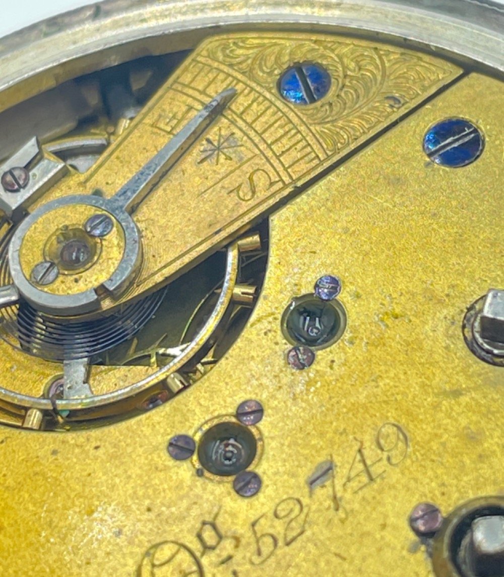 A MARINE CHRONOGRAPH WATCH with key, hallmarked Chester 1885, face measures 6.50cm, gross weight - Image 13 of 28