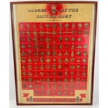 RARE -A Framed poster 'Badges of The British Army' in order of seniorority - frame size 22" x 28"