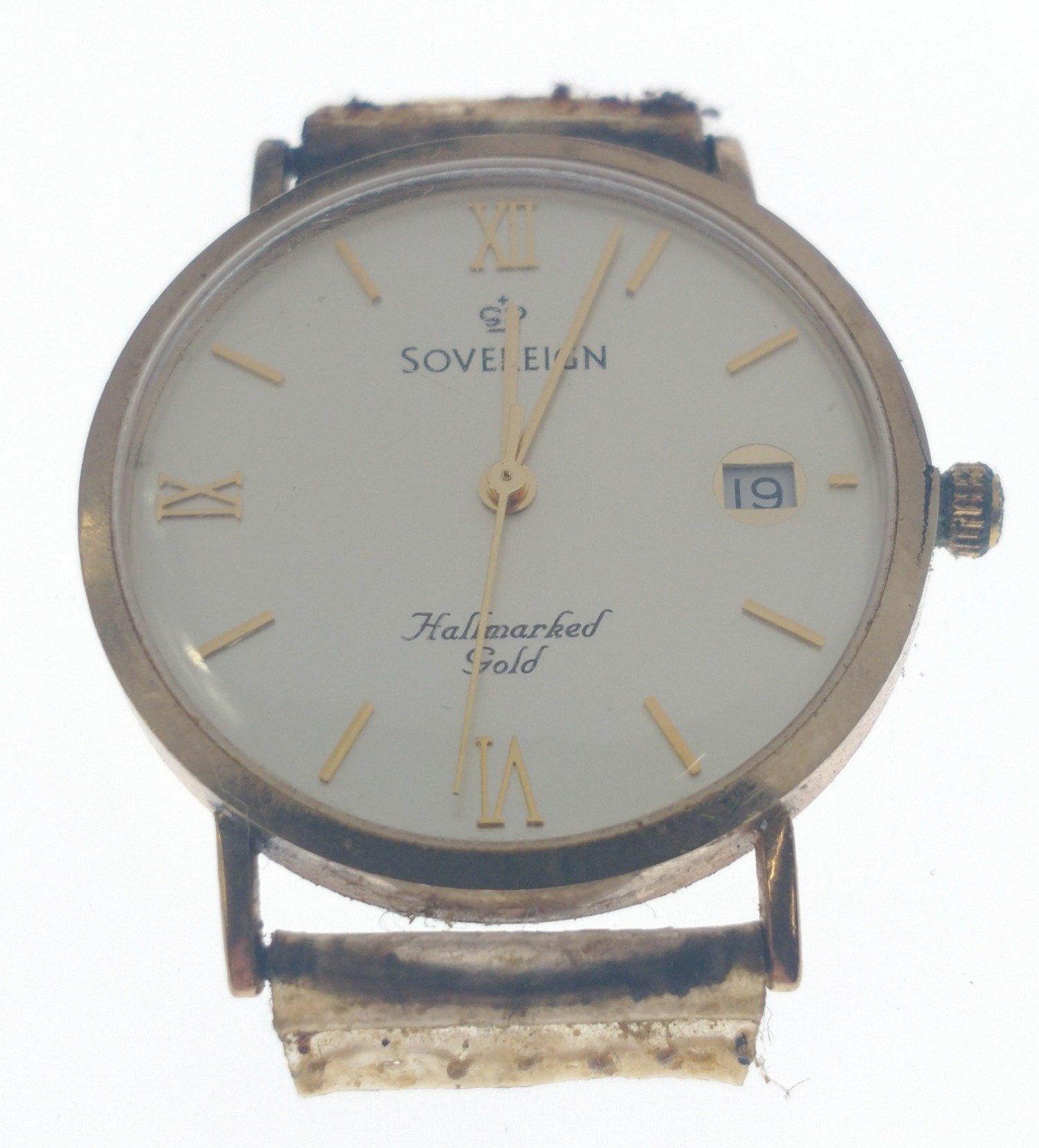 SOVEREIGN HALLMARKED GOLD stamped 375 yellow gold cased vintage wristwatch - gross weight 14.15g