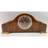 Napoleon style wooden mantle clock with GARRARD movement, key and pendulum