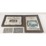 Two ROLLS ROYCE SMALL FRAMED mirrors dimensions 30cm 20cm approx with also two small vintage car