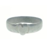 UNIQUE -A small LOVEHEART ring fashioned from a piece of WORLD WAR ONE aircraft - no provenance