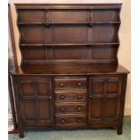 ERCOL WELSH STYLE DRESSER - dimensions 4ft wide x 18â€ depth - top half removed for ease of