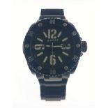 U-Boat branded style Men's Chronograph Wrist Watch in black with metal bracelet, unboxed and no