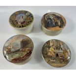 Three vintage COSMETIC BOXES plus one lid with picture of Queen Victoria - England's Pride (11cm