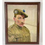 Framed oil on canvas London Scottish Sargeant by WR Hay 1920 - 19" x 23"