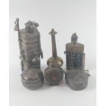 A collection of Middle Eastern white metal perfume bottles and boxes etc collected in Saudi Arabia