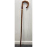 A beautiful handmade in The Scottish Borders shepherd's crook inspired walking stick with brass