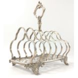A QUALITY plated large six rack toast rack(with silversmith mark stamped at one end of the base