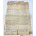 An antique newspaper - THE CALEDONIAN MERCURY from August 23rd 1784 complete with front page
