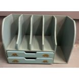 An ORIENTAL inspired pastel blue painted lacquered storage wall hanging or table top cabinet - new