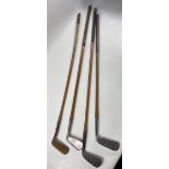 COLLECTABLE CLUBS! A vintage AUCHTERLONIE of ST ANDREWS " AUCHTIE" MASHIE with hickory shaft, a