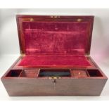 A nice VICTORIAN mahogany correspondence box - dimensions 51cm long x 16cm wide x 17cm depth approx