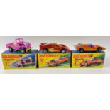 MATCHBOX SUPERFAST new 2 Jeep Hot Rod (pink), new 4 Gruesome Twosome (missing 1 engine), new 7