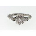 DIAMONDS ARE FOREVER! A Beautiful 18ct stamped white gold and DIAMOND(tested) set in platinum ring