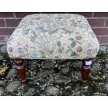 A nice tapestry covered quality footstool - dimensions 47cm square