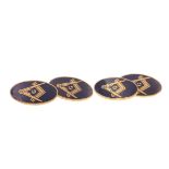 Gold 9ct Masonic Cufflink Set in James Inglis of Hawick original Box