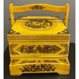 ORIENTAL decorative Yellow based carry handle drawer unit