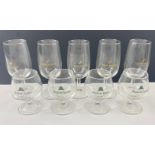 Five REMY MARTIN small goblet style glasses, with also four MANDARINE NAPOLEON small brandy