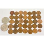 WHY NOT START A COIN COLLECTION OF YOUR VERY OWN - A lot to include, 34 half old pennies circa