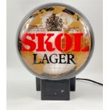 Skol Lager Light Up Pub Bar top illuminating Sign, Bulb not currently working dimensions 20cm