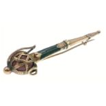 Cased Victorian Scottish Gold kilt pin