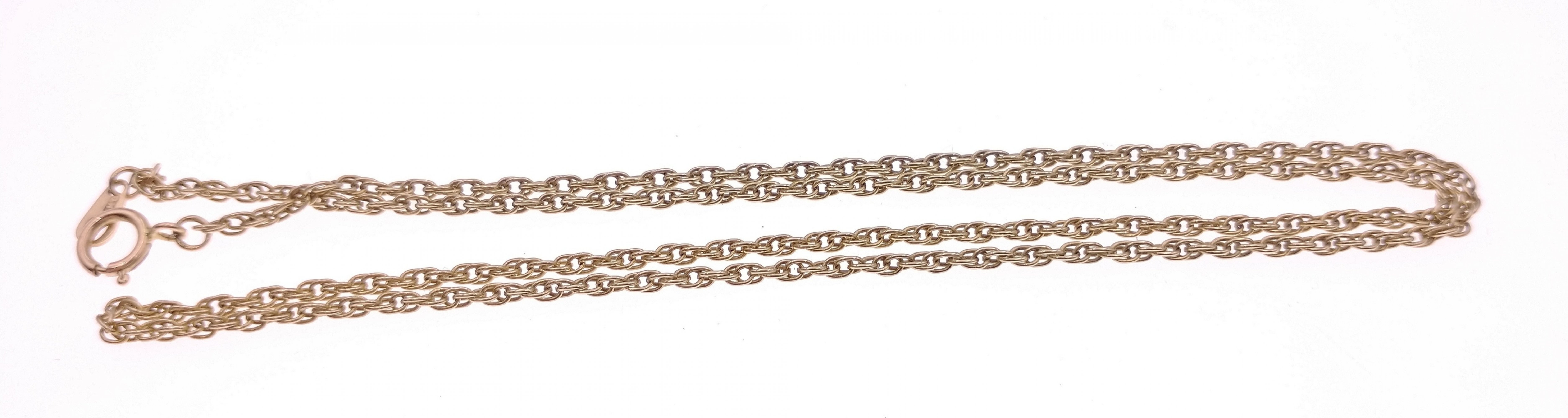 9ct Gold rope link chain 17" Hallmarked 1986 'M' London - clasp and chain in good condition Weight