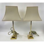STYLISH - A pair of BHS table lamps with cream shades standing 45cm high
