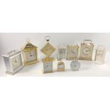 Assortment of 10 clocks to include seven carriage clock style, a SEIKO quartz mantle style clock