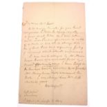 SCOTTISH AND WORLD LITERARY INTERESTSIR WALTER SCOTT LETTER - no date - (one of three