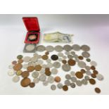 Collection of some British coinage, 6 large commemorative coins - a commemorative Canadian One