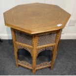 BEAUTIFUL QUALITY - An Indian 19th century inspired octagonal occasional table with brass and