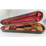 A vintage violin with an internal label reading MATHEW HARDIE, EDINBURGH, 1829, the violin