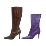 Two pairs of designer heeled boots,