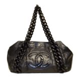 A Chanel Front Logo Chain Tote Shoulder Bag,