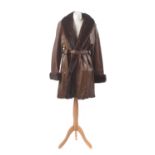 A leather and fur coat,