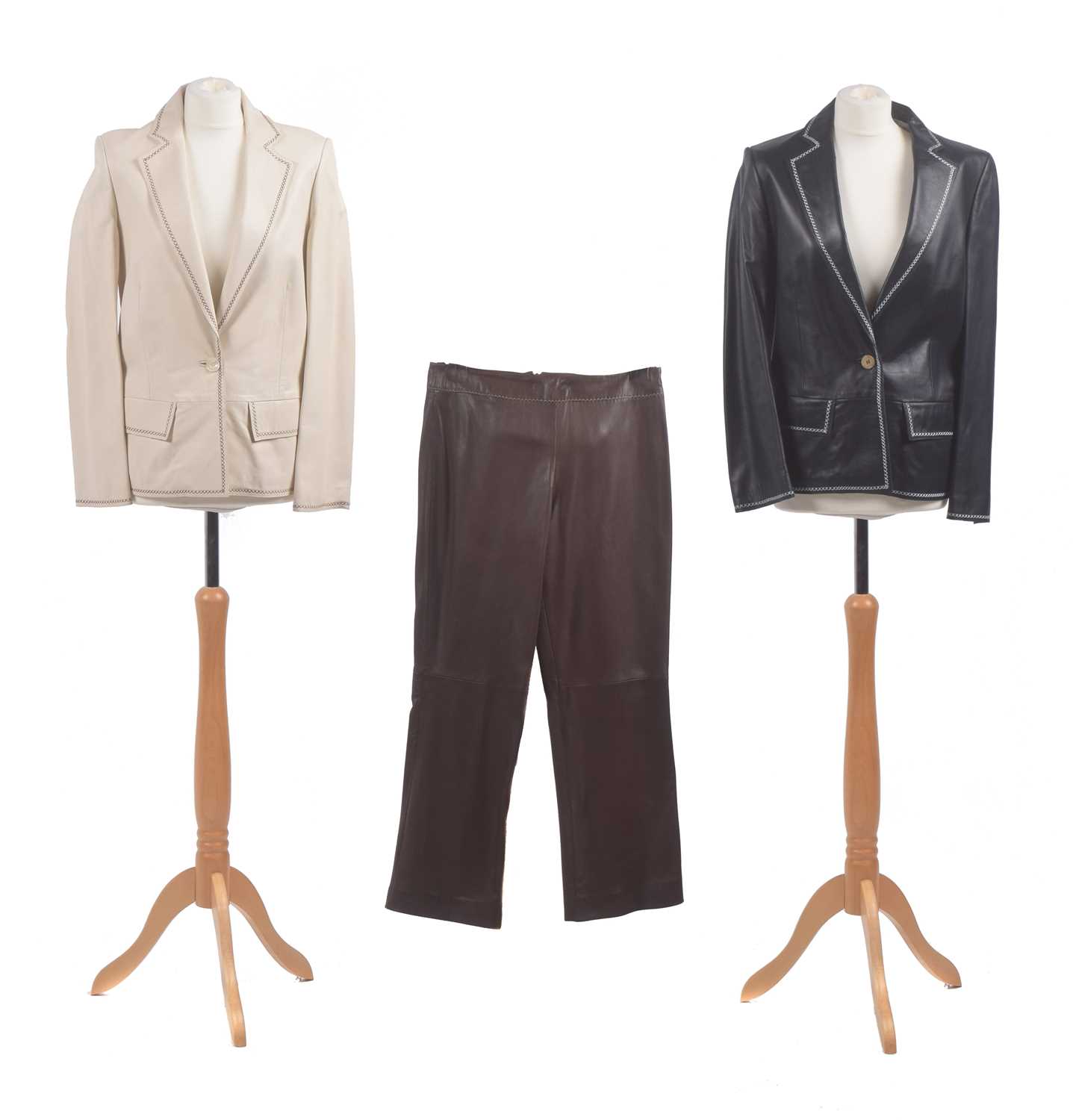 A selection of leather clothing by Mulberry,